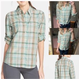 Patagonia Women's Green Plaid Button-Down Shirt